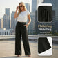 Women's Solid Color Crinkle Wide Leg Pants