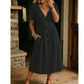 🎁2026 New Arrivals 50% OFF💥Women's Summer V-Neck Button-Down Dress – Lightweight & flowy – Perfect for beach, brunch or casual days – easy, breezy style 🌸✨