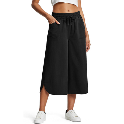 🥳2026 HOT SALE!!🥳 Women's Solid-Color Loose-Fit Cropped Pants !!!