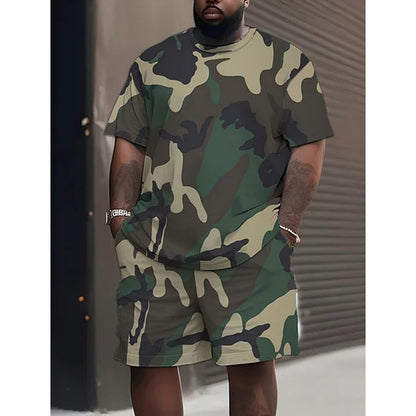 👕 50% OFF NOW! 🌿 Men's Camouflage Print T-Shirt & Shorts Set – Breathable cotton, relaxed fit & perfect for outdoor, sports or casual summer days 🩳