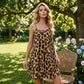🐆 LIMITED-TIME 50% OFF! ✨ Leopard Print Spaghetti Strap Mini Dress – Backless, Stretchy, Bodycon Fit 🌙