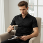 ⏳Limited-time 61% off⏰  ⚡Buy 2 get 5%+ Free Shipping✈️  Men's Textured Black Short Sleeve Shirt👔