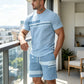 👕 LIMITED-TIME 50% OFF! ✨ Men's 2-Piece Set – Color Block, 6 Colors, S-5XL, Drawstring 🩳