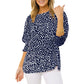 Women's Casual Polka Dot 3/4 Sleeve Blouse Top