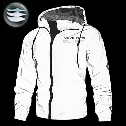 📢📢50% OFF !! ⏰Men's Reflective Hooded Windbreaker Jacket