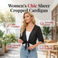 🦋 50% OFF NOW!🌿 Women's Chiffon Tie-Front Top – Sheer, Cropped & Elegant – Summer Layering Essential 🍃