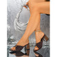 👠50% OFF!👜Women's Square Toe Ruched Block Heel Slippers