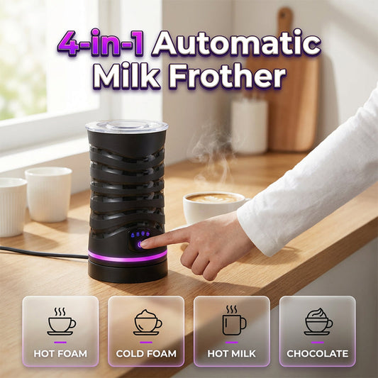 4 in 1 Electric Milk Frother for Hot & Cold
