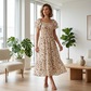 🌈2026 Summer Hot Sale 51% OFF!✨Square Neck Floral Midi Dress – Smocked Bodice, Flowy Tiered Skirt🌸1