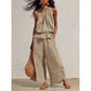 👚 50% OFF NOW! 🌸 Women's Sleeveless Smocked Neck Top & Pants Set – Stretchy & breathable – Flowy fit, perfect for summer or beach days – effortless matching style 👖