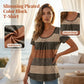 🍀👚LIMITED-TIME 50% OFF DEAL! 🌻Women’s Plus Size Pleated Color Block T-Shirt 🌼– Chic Gathered Neckline, Soft Fabric & Flowy Comfort 🌸