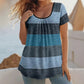 🍀👚LIMITED-TIME 50% OFF DEAL! 🌻Women’s Plus Size Pleated Color Block T-Shirt 🌼– Chic Gathered Neckline, Soft Fabric & Flowy Comfort 🌸