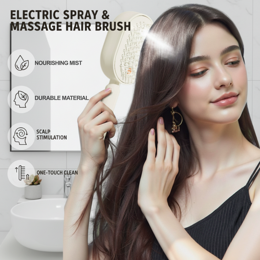 📢📢50% OFF !! ⏰Electric Spray & Massage Hair Brush