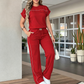🎁2026 New Arrivals 50% OFF💥Women's Casual Short Sleeve Top & Wide Leg Pants Set