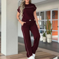 🎁2026 New Arrivals 50% OFF💥Women's Casual Short Sleeve Top & Wide Leg Pants Set