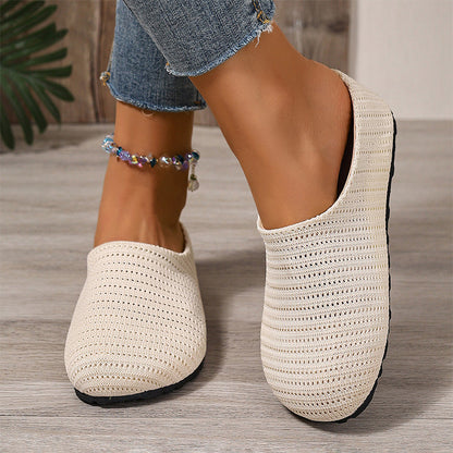 👡 50% OFF NOW! 🌬️ Women's Breathable Knit Slip-On Mules – Lightweight & cushioned – Easy on/off, perfect for casual days or quick errands – airy and comfy 🌸