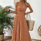 👗 LIMITED-TIME 50% OFF! ✨ Polka Dot Halter Neck Dress – Flowy, Flattering, Retro-Chic 🌼