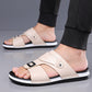 👞 50% OFF! 💫 Men's faux leather slip-on sandals – Breathable mesh & non-slip sole – Comfortable fit, perfect for summer, the beach, or everyday walks 🏖️