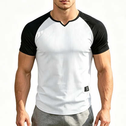 🎁2026 New Arrivals 50% OFF💥Men's V-Notch Raglan Sleeve Athletic T-Shirt