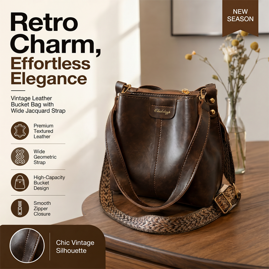 👜 50% OFF NOW! 🎀 Women's Vintage Large-Capacity Shoulder Bucket Bag – Spacious, Stylish & Perfect for Daily Commute – Elegant, Versatile & Timeless 💫