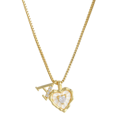 💎 LIMITED-TIME 50% OFF! 💥 Heart Shaped Letters Micro Pave Chain Necklace – Initial Pendant, Titanium Steel, Adjustable ✨