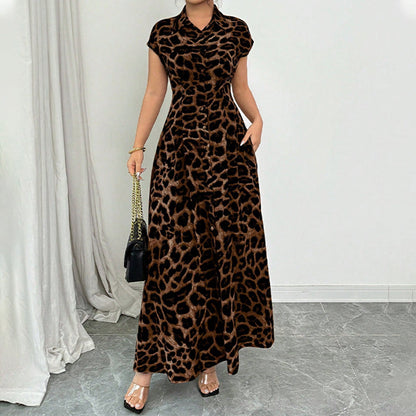 🐆 LIMITED-TIME 50% OFF! 💥 Women's Elegant Leopard Print Lapel Dress – Chic, Flattering, Versatile Style ✨