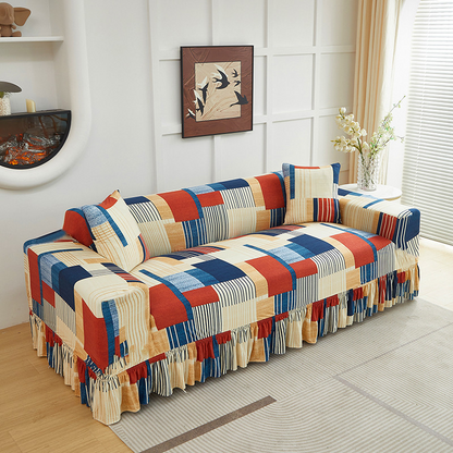 🛋️ Save 50%! 🏠 Stretch Couch Slipcover – Ruffled hem & instant makeover ✨