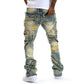 👖 50% OFF! ✨ Classic stretch jeans with flared legs for men – vintage wash & patchwork details – high-quality denim, perfect for smart-casual style – comfortable and stylish 🔥
