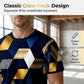 Men's 3D Geometric Print Crew Neck Shirt