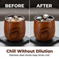 Natural Wood Cup Set with Reusable Stones