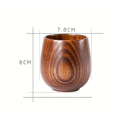 Natural Wood Cup Set with Reusable Stones