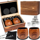 Natural Wood Cup Set with Reusable Stones