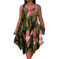 👗 LIMITED-TIME 50% OFF! 💥 Elegant Gradient Print Sleeveless Dress – Asymmetrical Hem, O-Ring Straps, Flowy ✨