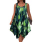 👗 LIMITED-TIME 50% OFF! 💥 Elegant Gradient Print Sleeveless Dress – Asymmetrical Hem, O-Ring Straps, Flowy ✨