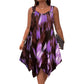👗 LIMITED-TIME 50% OFF! 💥 Elegant Gradient Print Sleeveless Dress – Asymmetrical Hem, O-Ring Straps, Flowy ✨