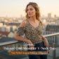 🔥 LIMITED-TIME 50% OFF 🌸 Women’s Printed Cold Shoulder V-Neck Top – Flattering V-Neck, Feminine Cut-Out Shoulders & Summer-Ready Prints
