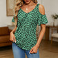🔥 LIMITED-TIME 50% OFF 🌸 Women’s Printed Cold Shoulder V-Neck Top – Flattering V-Neck, Feminine Cut-Out Shoulders & Summer-Ready Prints
