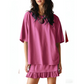 📢📢50% OFF !! ⏰Women's Oversized T-Shirt & Ruffle Skirt 2-Piece Set 🌸 | Breathable Summer Lounge Outfit ☀️ | Soft Fabric, Relaxed Fit 💕 | S-2XL