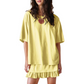 📢📢50% OFF !! ⏰Women's Oversized T-Shirt & Ruffle Skirt 2-Piece Set 🌸 | Breathable Summer Lounge Outfit ☀️ | Soft Fabric, Relaxed Fit 💕 | S-2XL