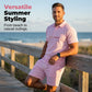 🏆 Men's Summer Polo & Shorts Set – 2-Piece Athletic Crew Neck Outfit, Breathable Performance Fabric with 4-Way Stretch for Active Lifestyles