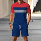 🏆 Men's Summer Polo & Shorts Set – 2-Piece Athletic Crew Neck Outfit, Breathable Performance Fabric with 4-Way Stretch for Active Lifestyles