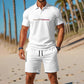 🏆 Men's Summer Polo & Shorts Set – 2-Piece Athletic Crew Neck Outfit, Breathable Performance Fabric with 4-Way Stretch for Active Lifestyles