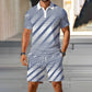 🏆 Men's Summer Polo & Shorts Set – 2-Piece Athletic Crew Neck Outfit, Breathable Performance Fabric with 4-Way Stretch for Active Lifestyles