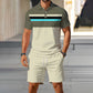 🏆 Men's Summer Polo & Shorts Set – 2-Piece Athletic Crew Neck Outfit, Breathable Performance Fabric with 4-Way Stretch for Active Lifestyles