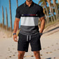 🏆 Men's Summer Polo & Shorts Set – 2-Piece Athletic Crew Neck Outfit, Breathable Performance Fabric with 4-Way Stretch for Active Lifestyles