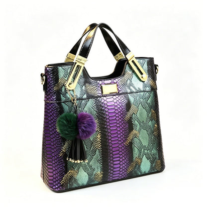 🏆LAST DAY SALE 50% OFF🔥Elegant Snakeskin PU Leather Tote Bag