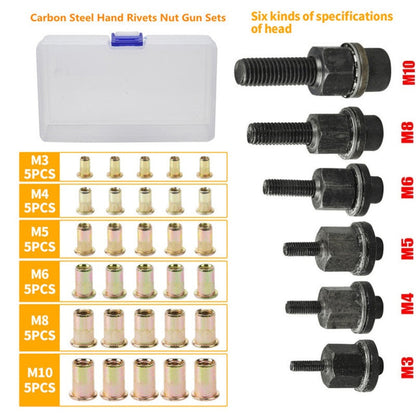 🔧50% OFF NOW! Flat Head Threaded Insert Rivet Nuts Set – Multi-Size Corrosion Resistant Fastener Kit, Easy Install Rivet Nut Assortment for Automotive, Electrical & Industrial Repair