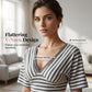 👚🎀 Women's Striped V-Neck Short Sleeve Crop Top – 50% OFF! Flattering V-neck, breezy stripes, cropped cut – perfect for summer vibes. 🔥☀️