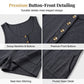 🎁2026 New Arrivals 50% OFF💥Women's Sleeveless Button-Front Romper – Waffle Knit, Scoop Neck, Side Pockets 🌿