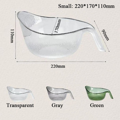 🍚💦50% OFF – Multipurpose Rice Washing Bowl Strainer with Handle – Wash, Rinse & Drain in 1 Bowl! | No More Messy Sinks | Kitchen Must-Have ✨